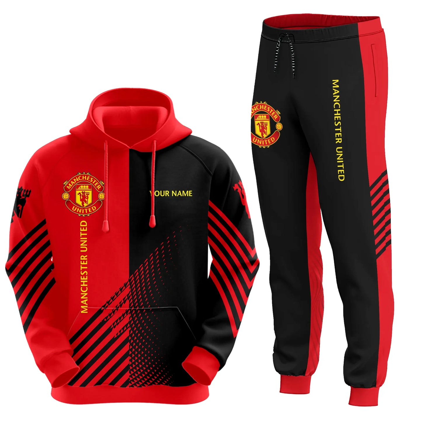 Personalized Manchester United Q3 3D All over Printed Hoodie and Sweatpants set