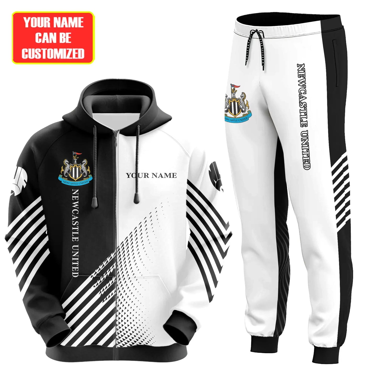 Personalized Newcastle United Q2 3D All over Printed Hoodie and Sweatpants set