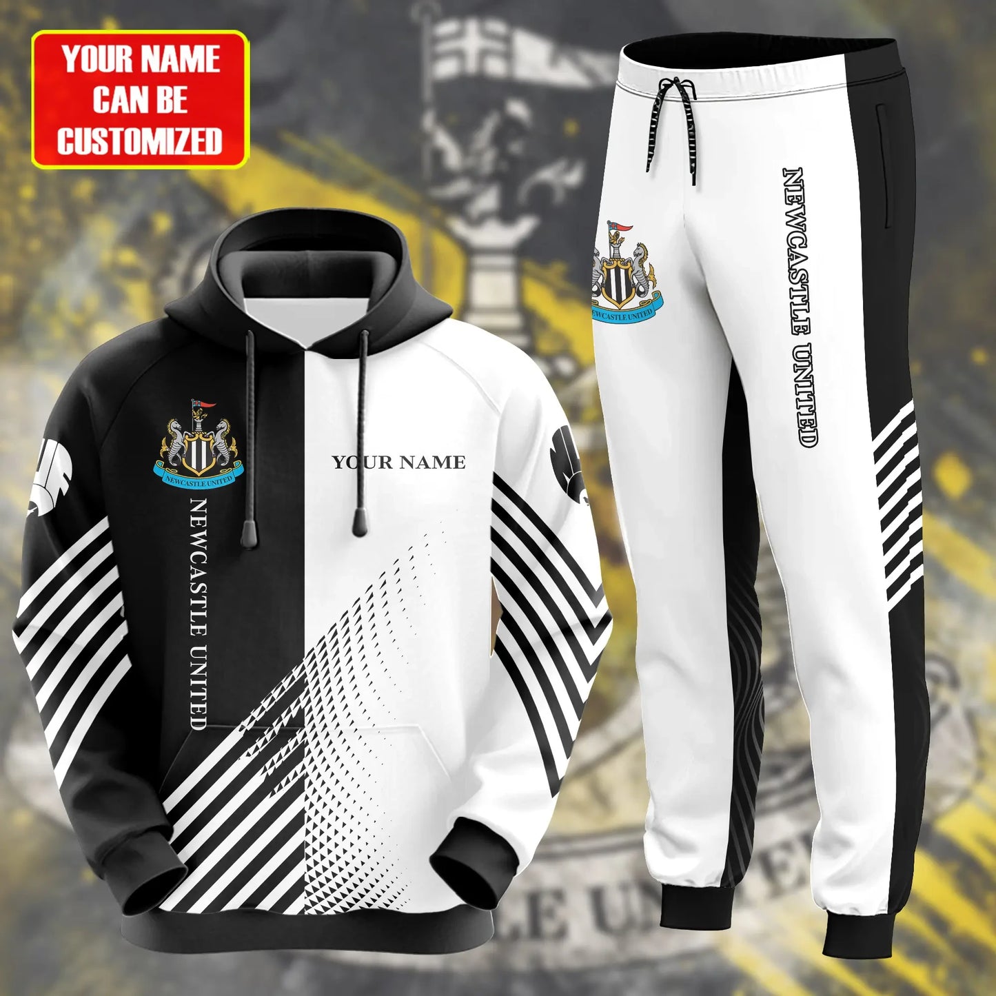 Personalized Newcastle United Q2 3D All over Printed Hoodie and Sweatpants set