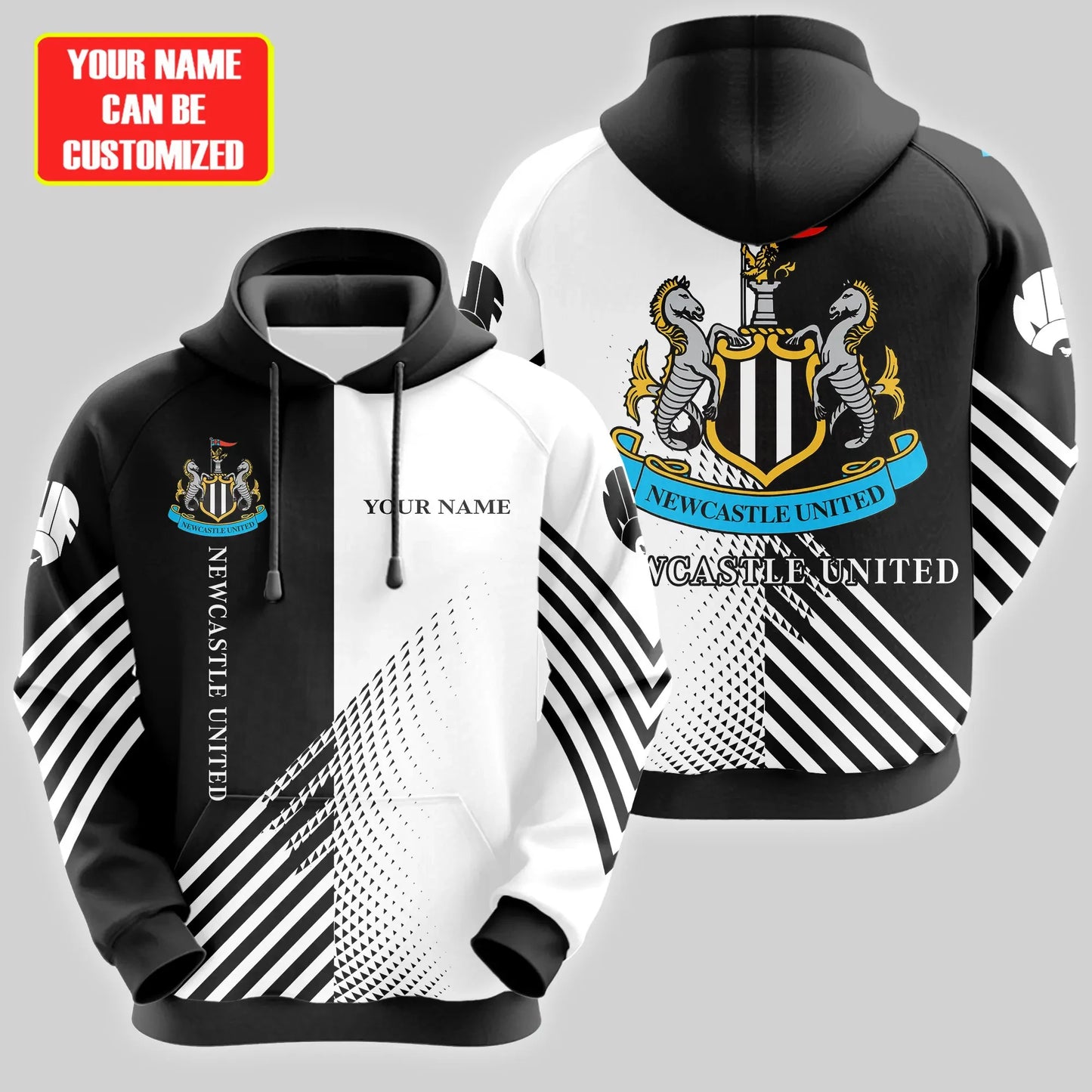 Personalized Newcastle United Q2 3D All over Printed Hoodie and Sweatpants set