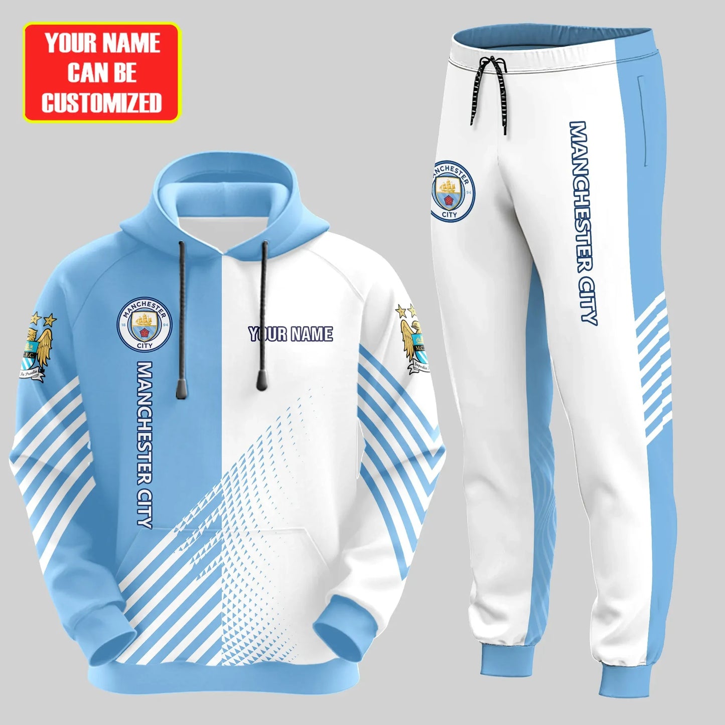 Personalized Manchester City Q2 3D All over Printed Hoodie and Sweatpants set