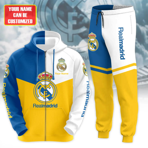 Personalized Real Madrid Q5 3D All over Printed Hoodie and Sweatpants set