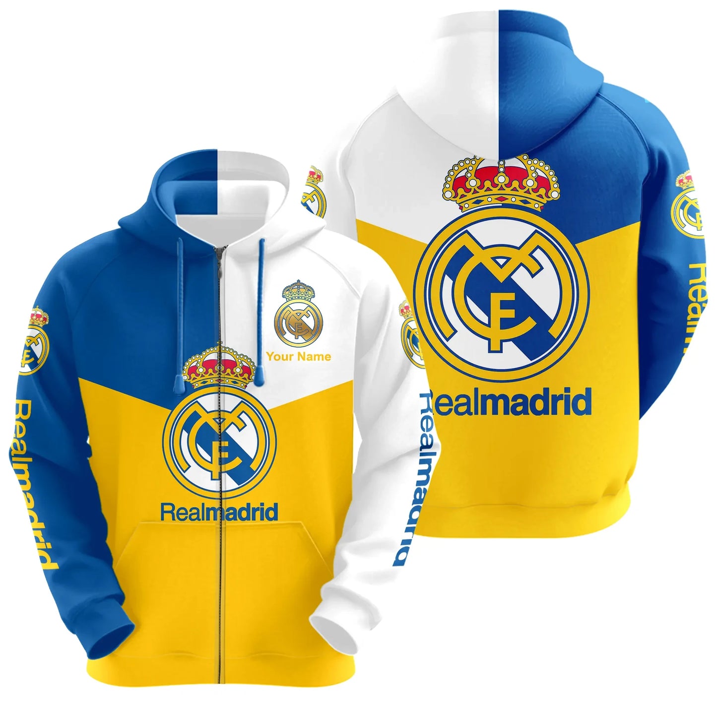 Personalized Real Madrid Q5 3D All over Printed Hoodie and Sweatpants set