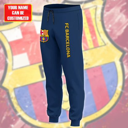 Personalized Barcelona Zip-Hoodie Cotton Jacket and Sweatpants
