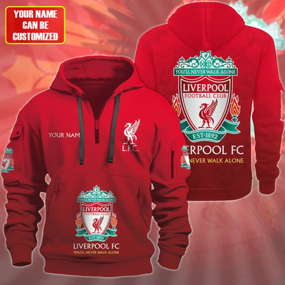Personalized Liverpool 3D Cotton Hoodie and Sweatpants set