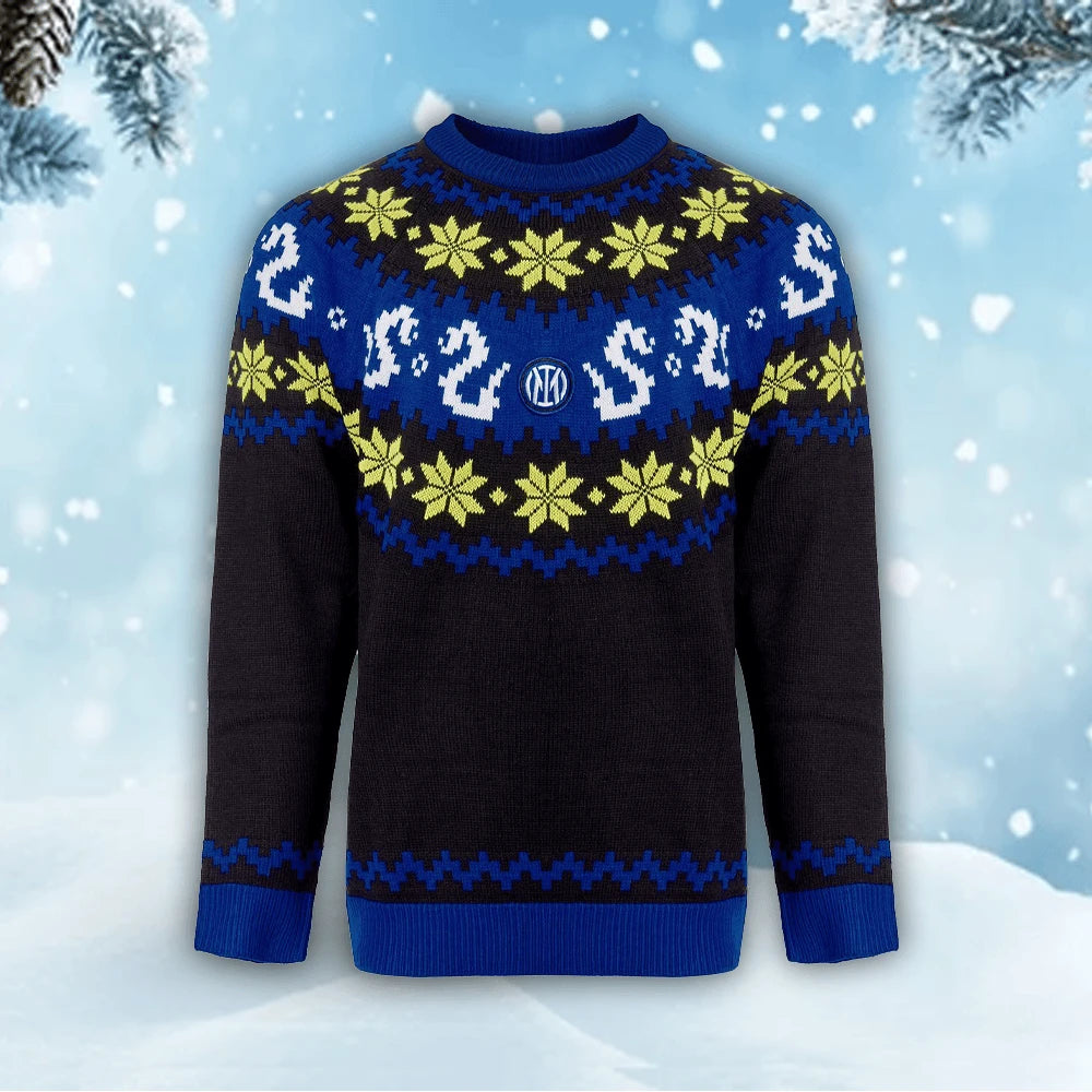 Inter Milan Q6 Ugly Christmas Sweater , Unisex Wool Sweater