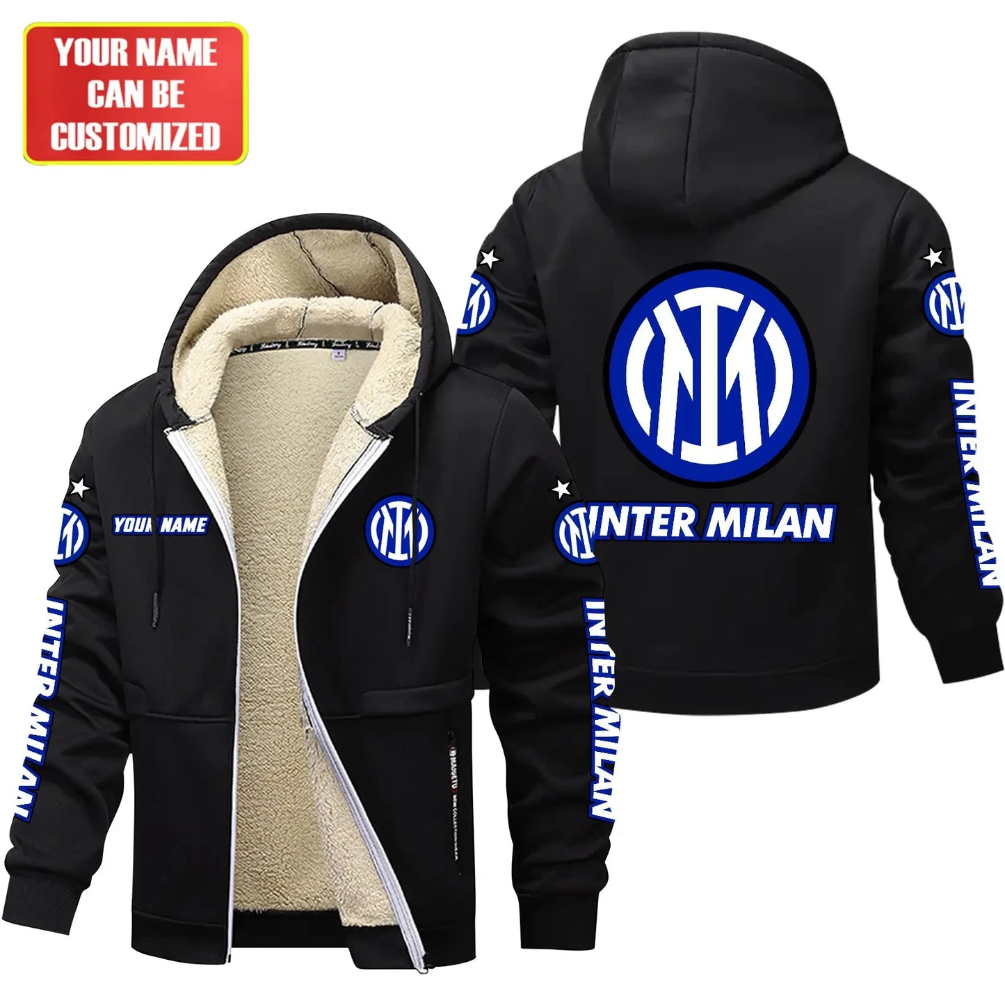 Personalized Inter Milan Fleece 3D Unisex Hooded Jacket