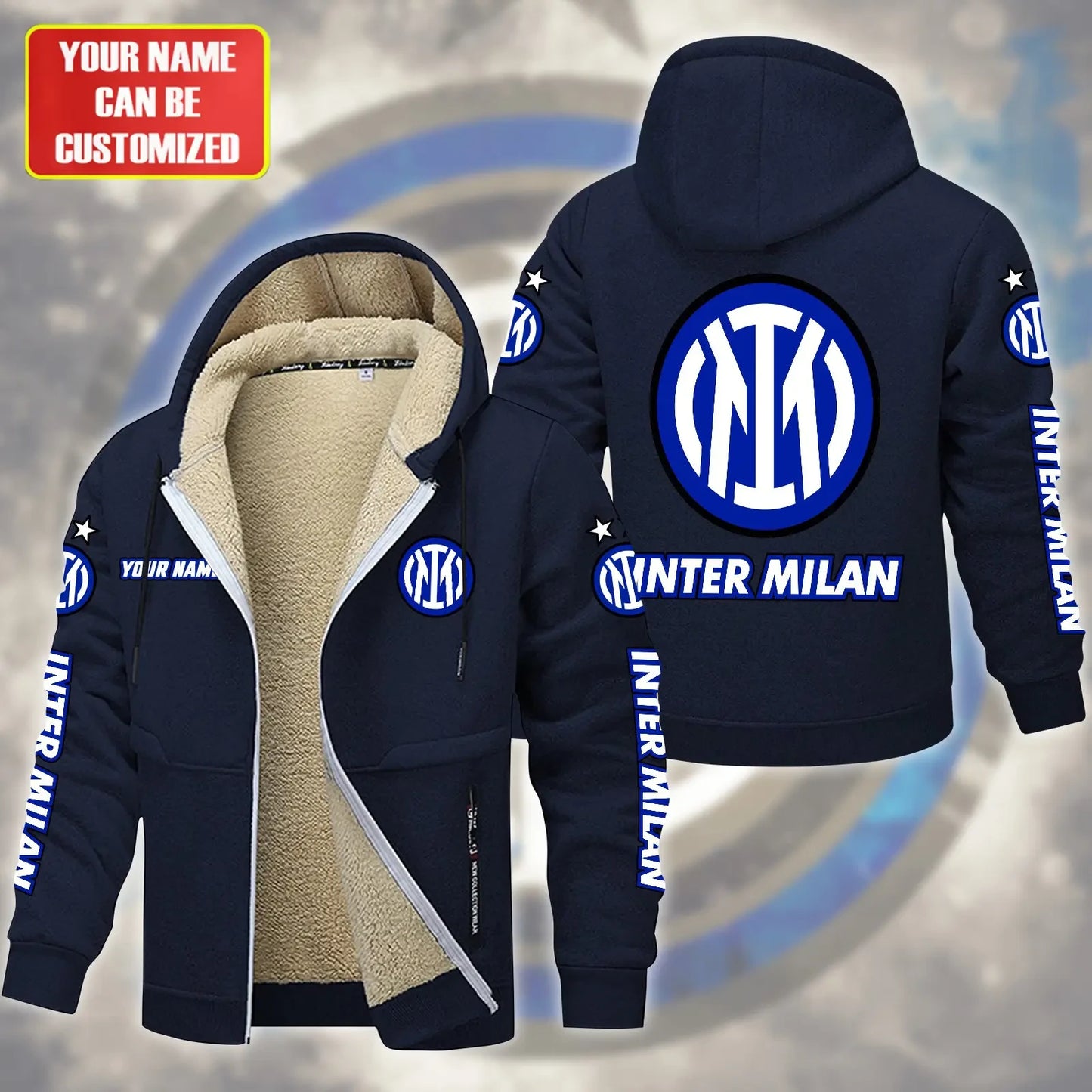 Personalized Inter Milan Fleece 3D Unisex Hooded Jacket