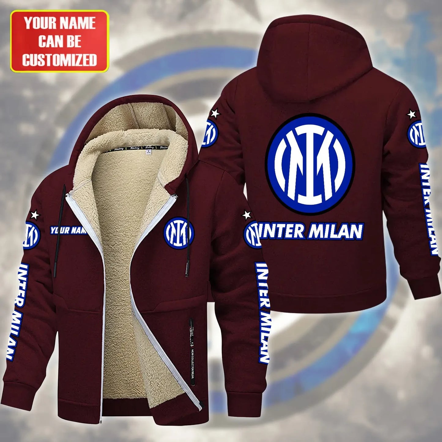 Personalized Inter Milan Fleece 3D Unisex Hooded Jacket