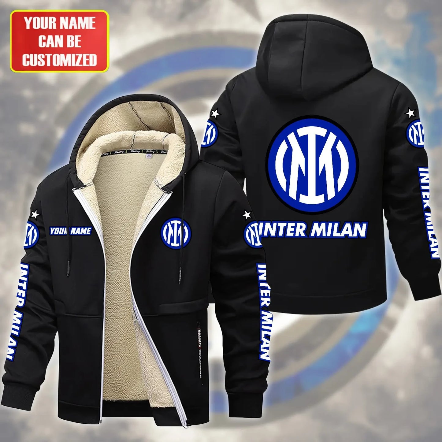 Personalized Inter Milan Fleece 3D Unisex Hooded Jacket
