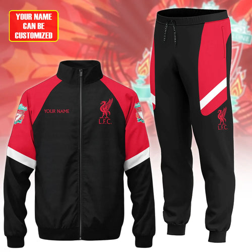Personalized Liverpool Zipper Stand Collar Jacket & Sweatpants Set