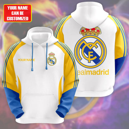 Personalized Real Madrid Zipper Stand Collar Jacket & Sweatpants Set