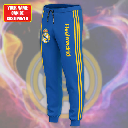 Personalized Real Madrid Zipper Stand Collar Jacket & Sweatpants Set