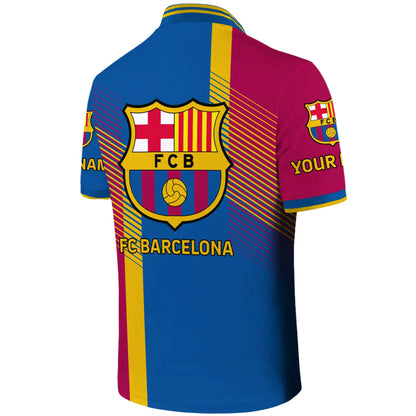 Personalized Barcelona 3D Zipper Polo and Sweatpants Set