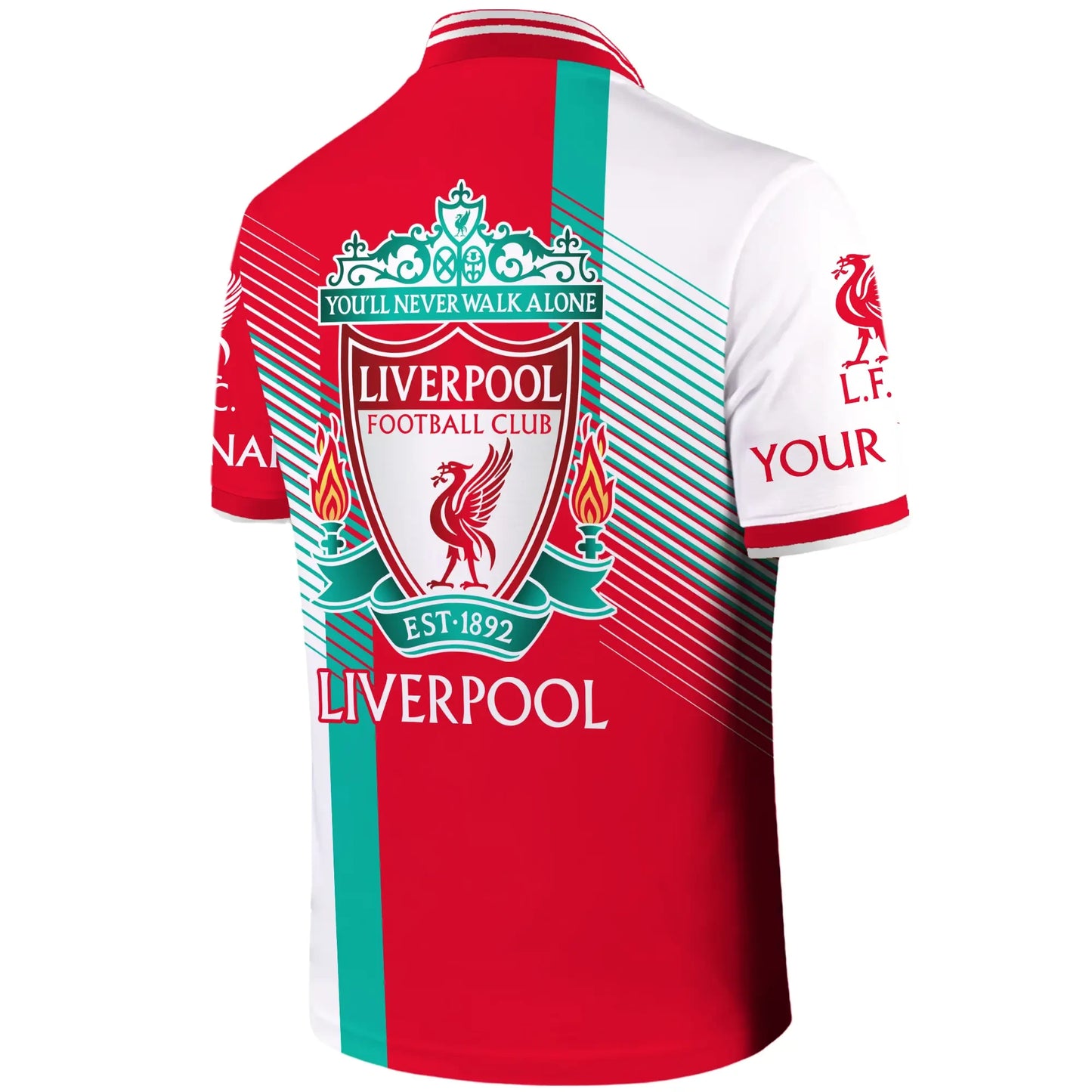 Personalized Liverpool 3D Zipper Polo and Sweatpants Set