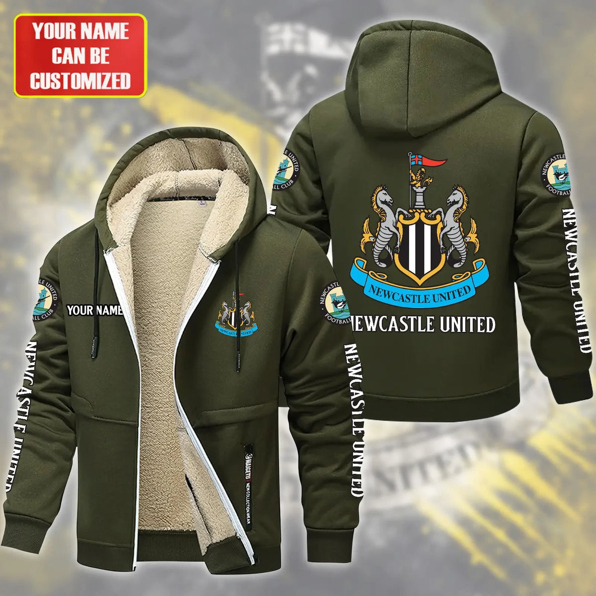Personalized Newcastle United Fleece 3D Unisex Hooded Jacket