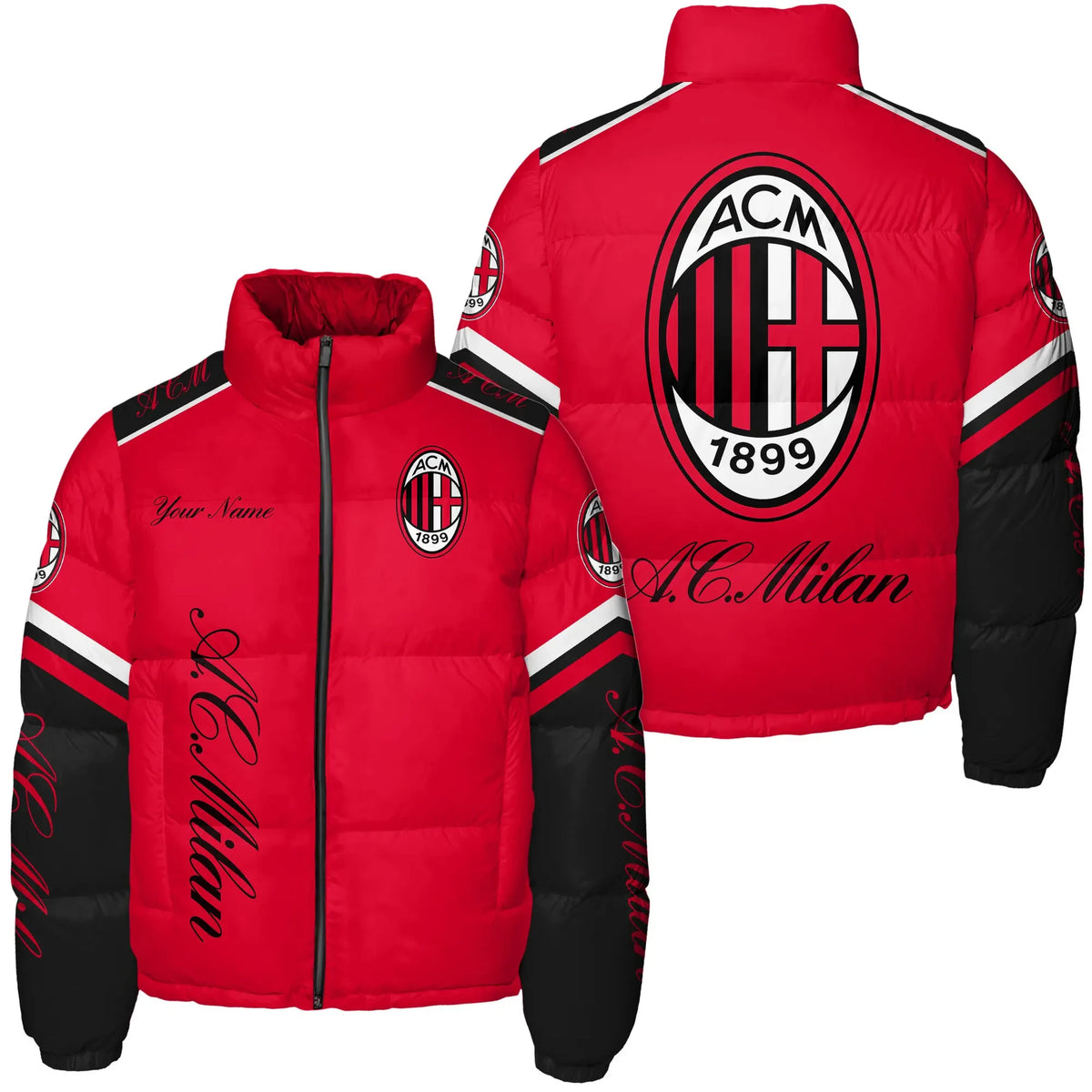 AC Milan Puffer Thermal Stand Collar Jacket