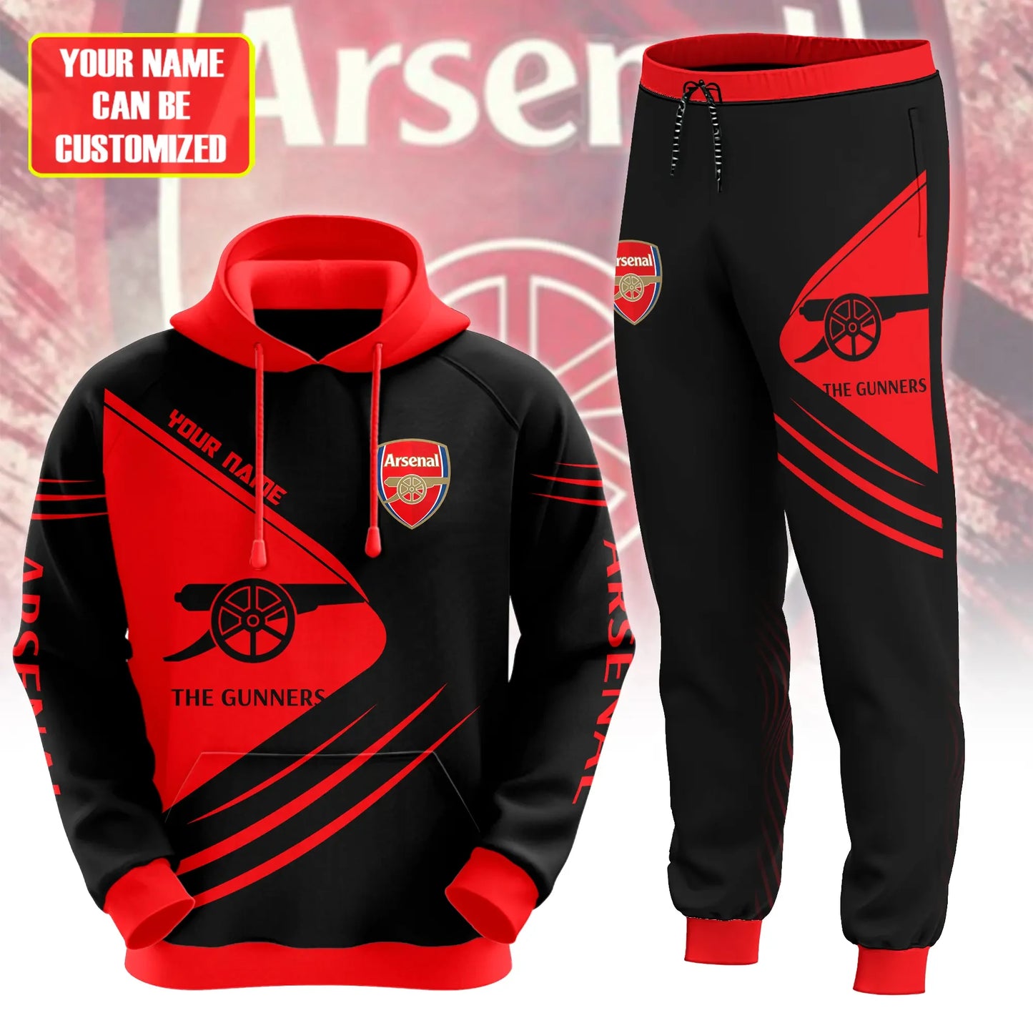 Personalized Arsenal Q4 3D All over Printed Hoodie and Sweatpants set