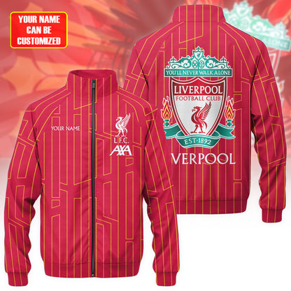 Personalized Liverpool Zipper Stand Collar Jacket & Sweatpants Set V2