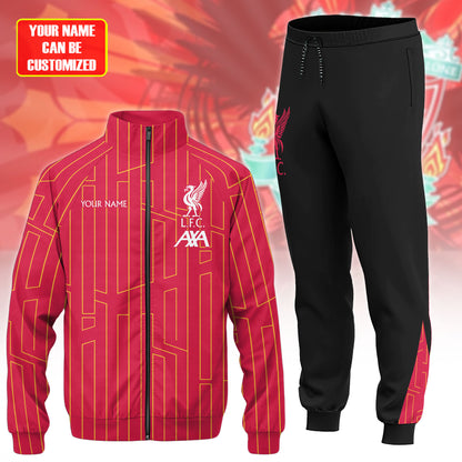 Personalized Liverpool Zipper Stand Collar Jacket & Sweatpants Set V2