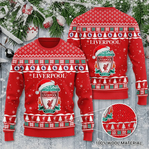 Liverpool Q16 Ugly Christmas Sweater , Unisex Wool Sweater