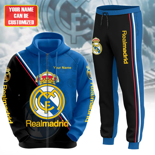 Personalized Real Madrid Q3 3D All over Printed Hoodie and Sweatpants set
