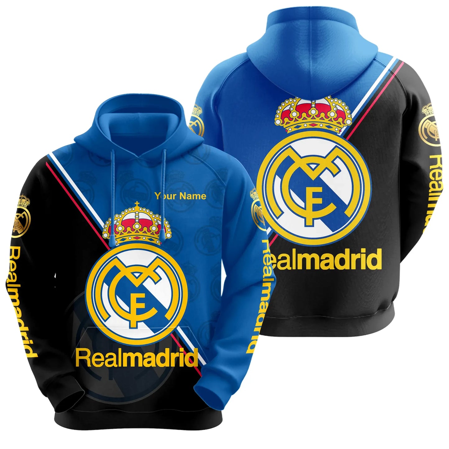 Personalized Real Madrid Q3 3D All over Printed Hoodie and Sweatpants set