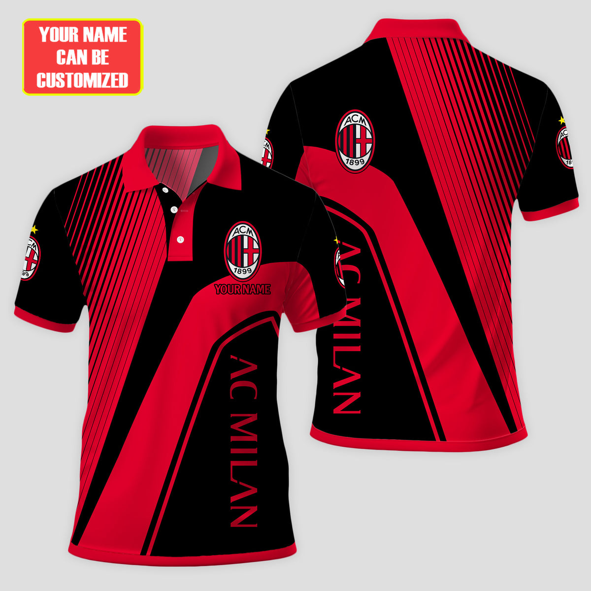 Personalized AC Milan 3D Full Printing Set ,AC Milan Shirt , Hoodie , Short , Polo ,hawaii V1