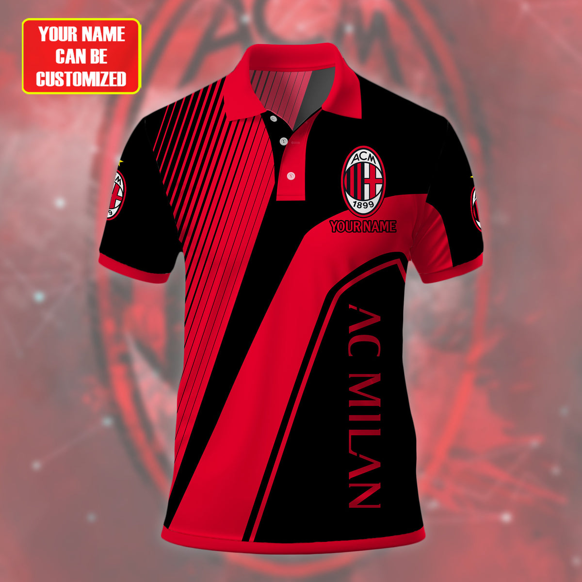 Personalized AC Milan 3D Full Printing Set ,AC Milan Shirt , Hoodie , Short , Polo ,hawaii V1