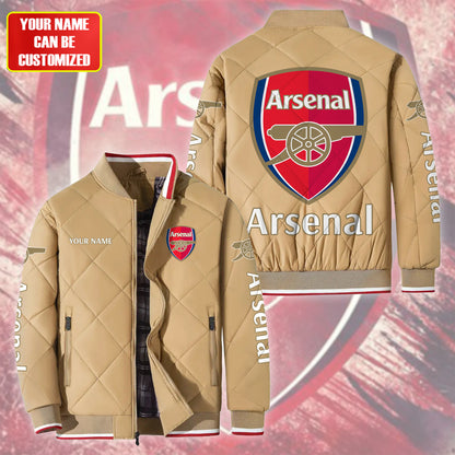 Personalized Arsenal Puffer Bomber Jacket