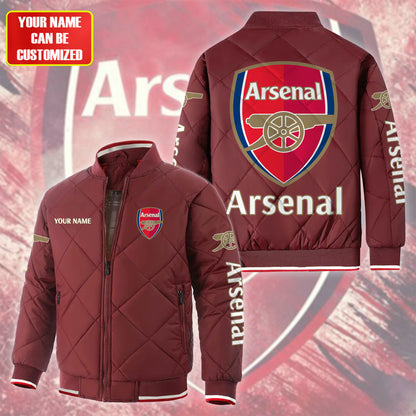 Personalized Arsenal Puffer Bomber Jacket