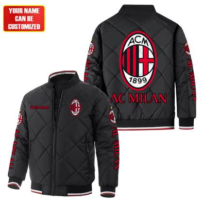 Personalized AC Milan Puffer Bomber Jacket