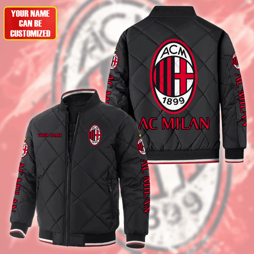 Personalized AC Milan Puffer Bomber Jacket