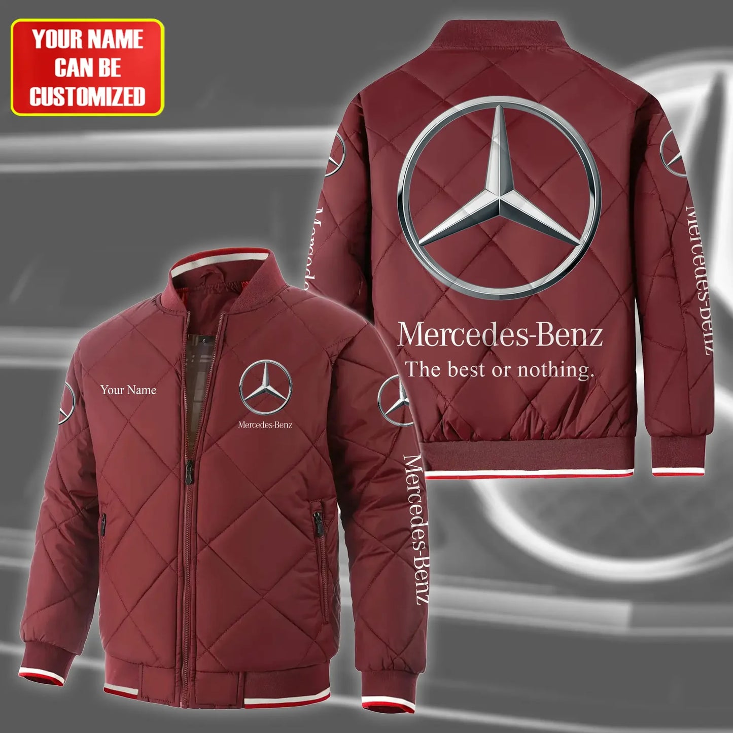 Personalized Merc Puffer Bomber Jacket