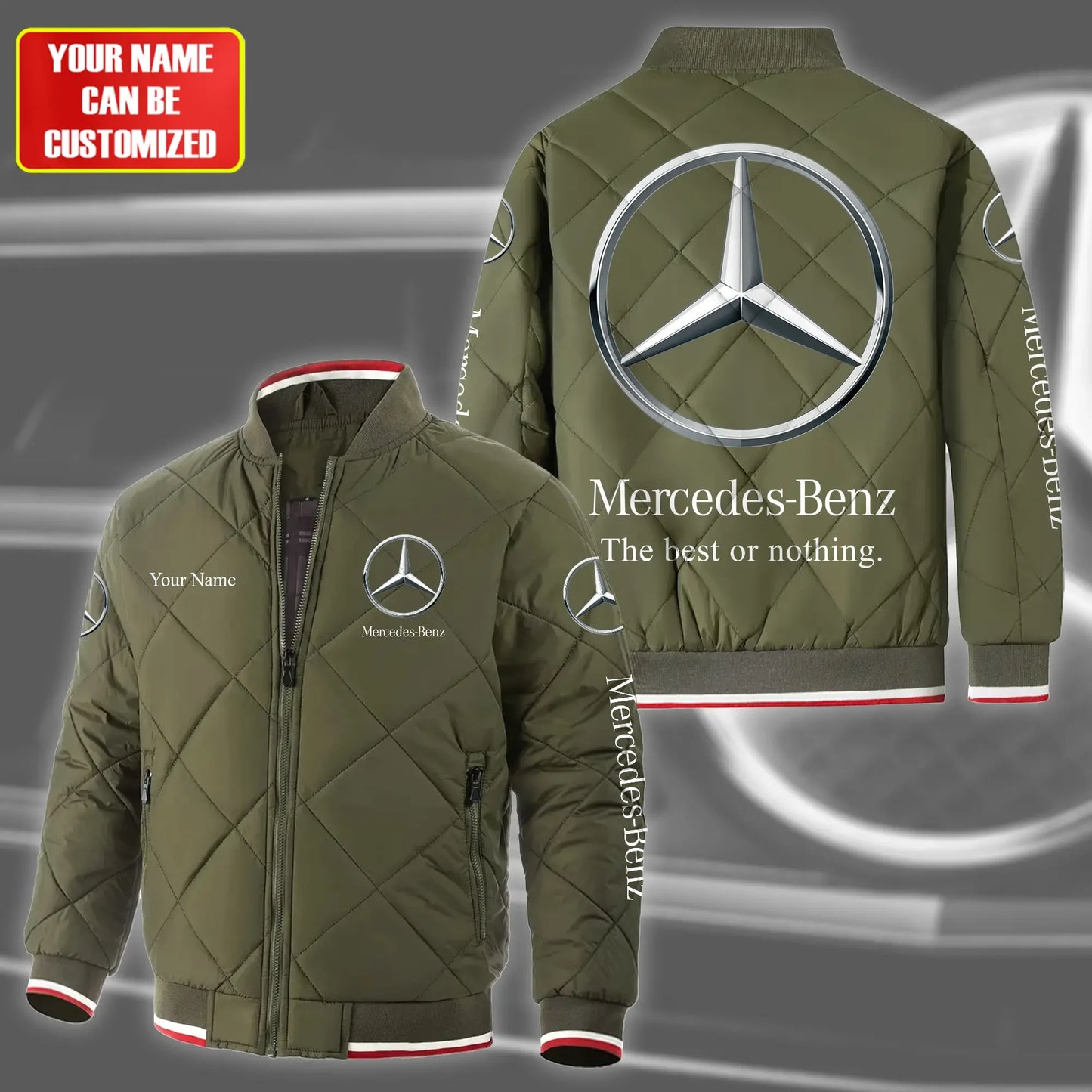 Personalized Merc Puffer Bomber Jacket