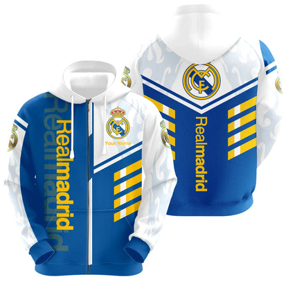 Personalized Real Madrid Q4 3D All over Printed Hoodie and Sweatpants set