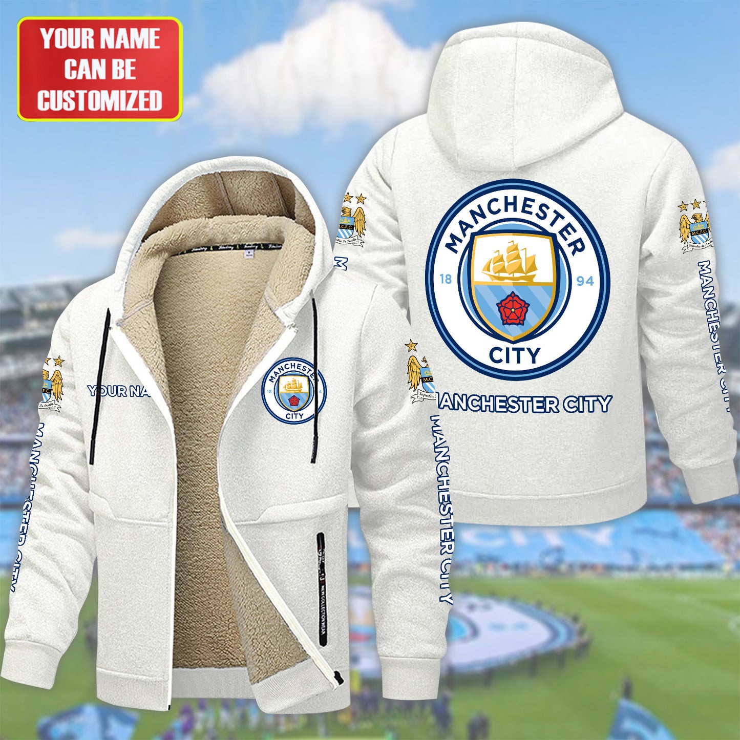 Personalized Manchester City Fleece 3D Unisex Hooded Jacket
