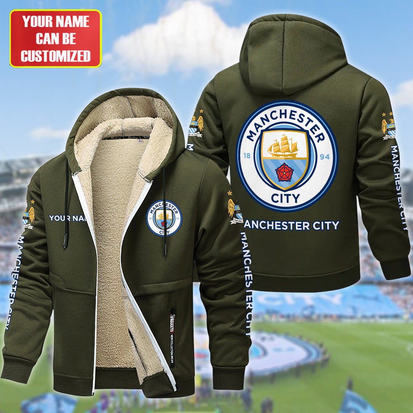 Personalized Manchester City Fleece 3D Unisex Hooded Jacket
