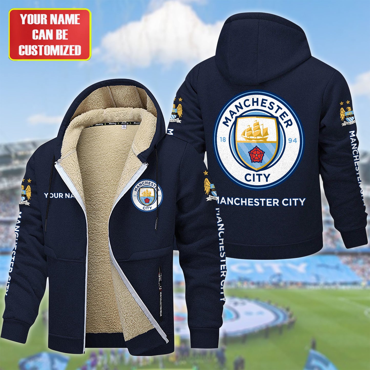 Personalized Manchester City Fleece 3D Unisex Hooded Jacket
