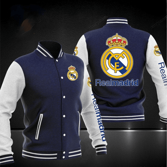 Real Madrid Dark Grey Baseball Jacket