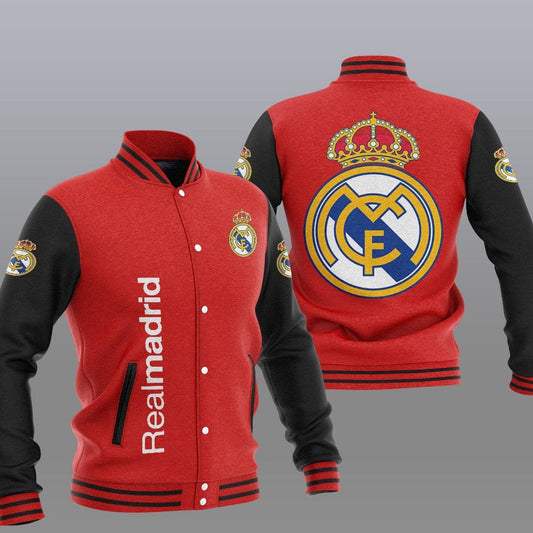 Real Madrid Red Baseball Jacket