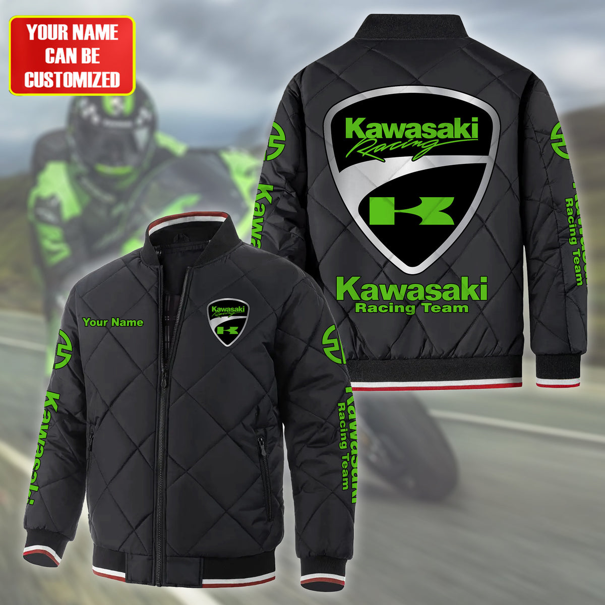 Personalized KW Racing Team Puffer Bomber Jacket