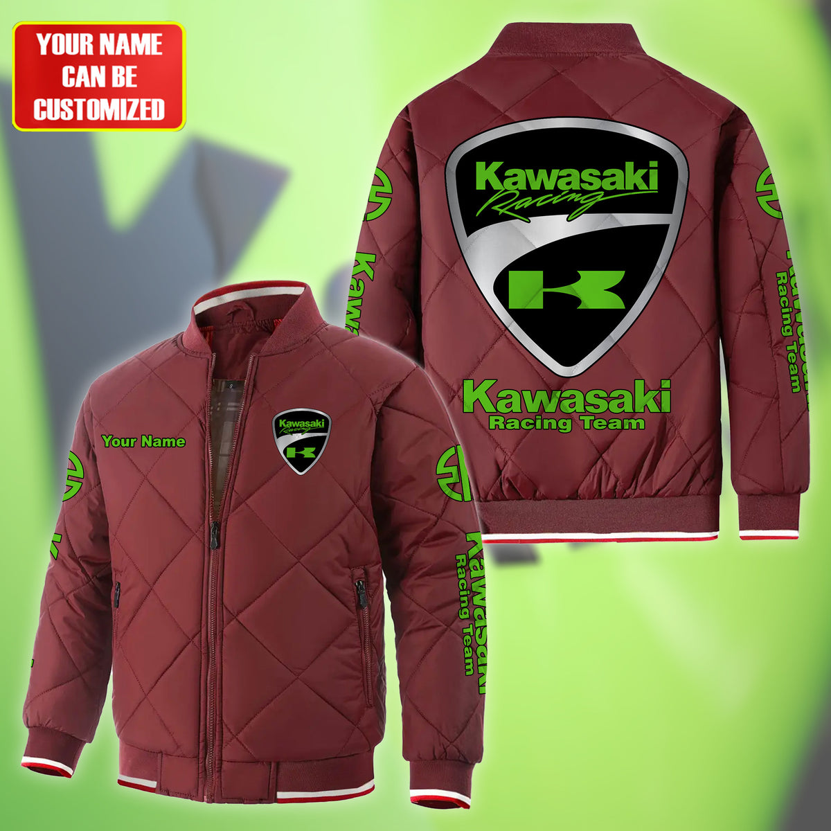 Personalized KW Racing Team Puffer Bomber Jacket