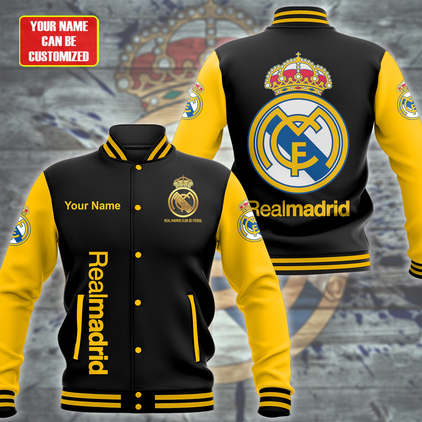 Personalized Real Madrid Baseball Jacket