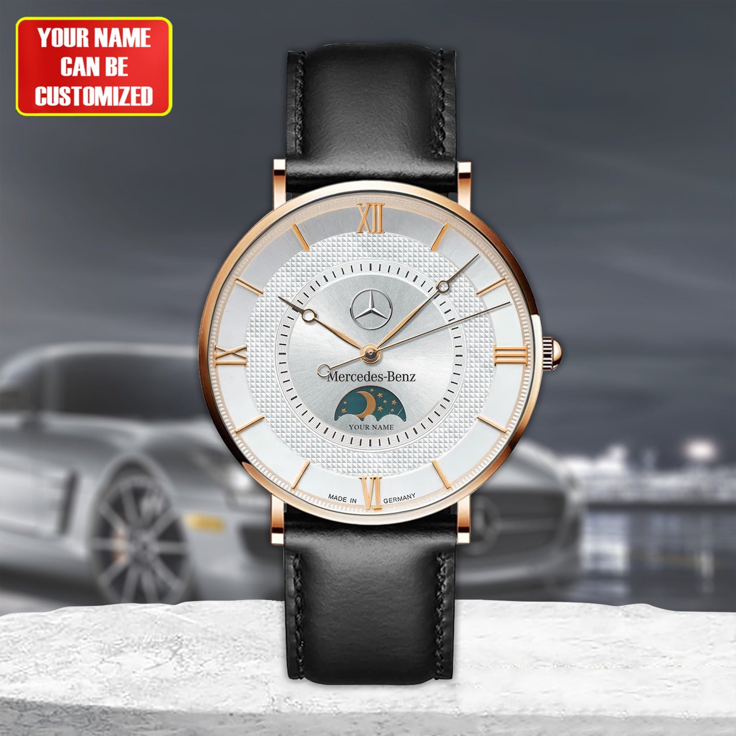 Personalized Mercedes Germany Quartz Leather Watch