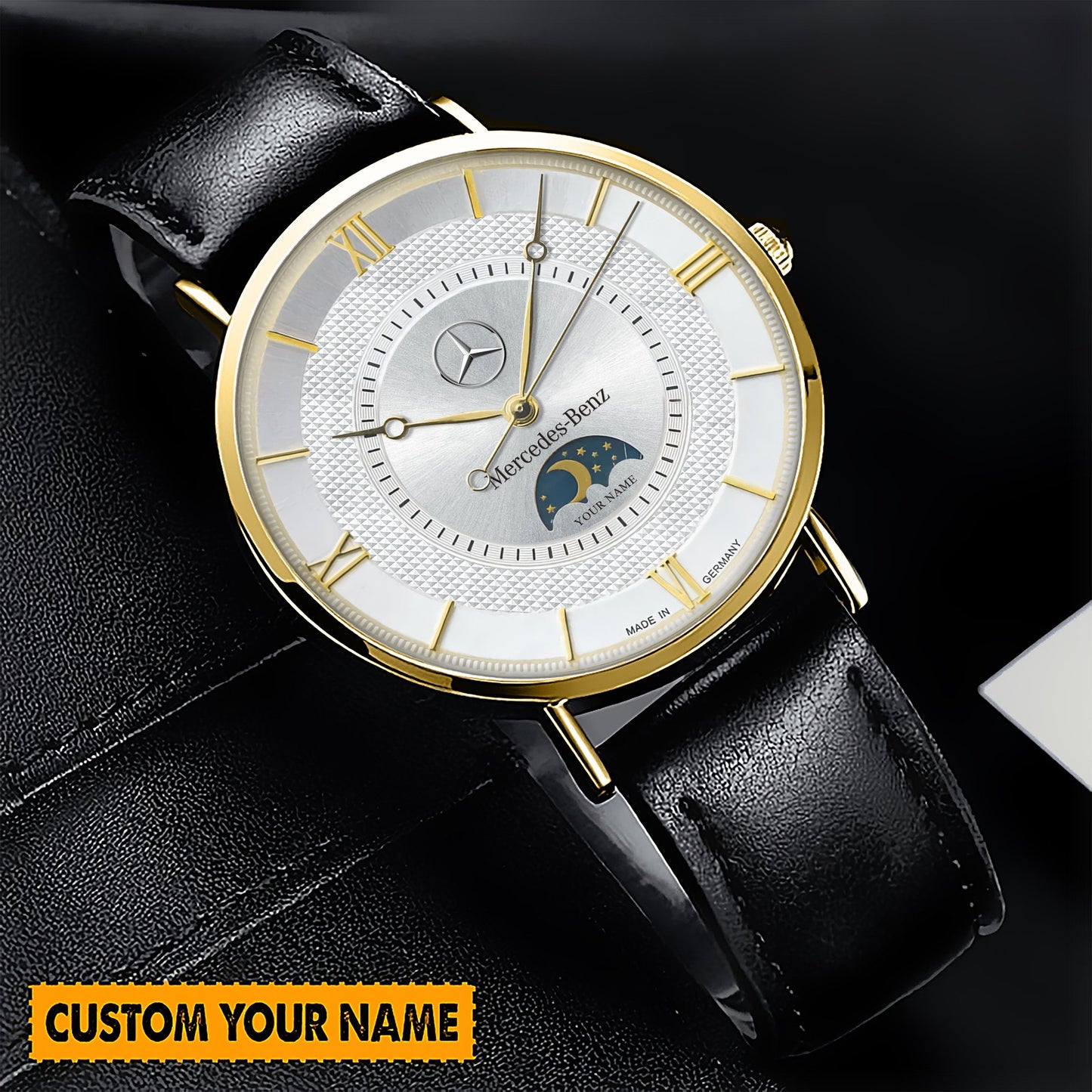 Personalized Mercedes Germany Quartz Leather Watch