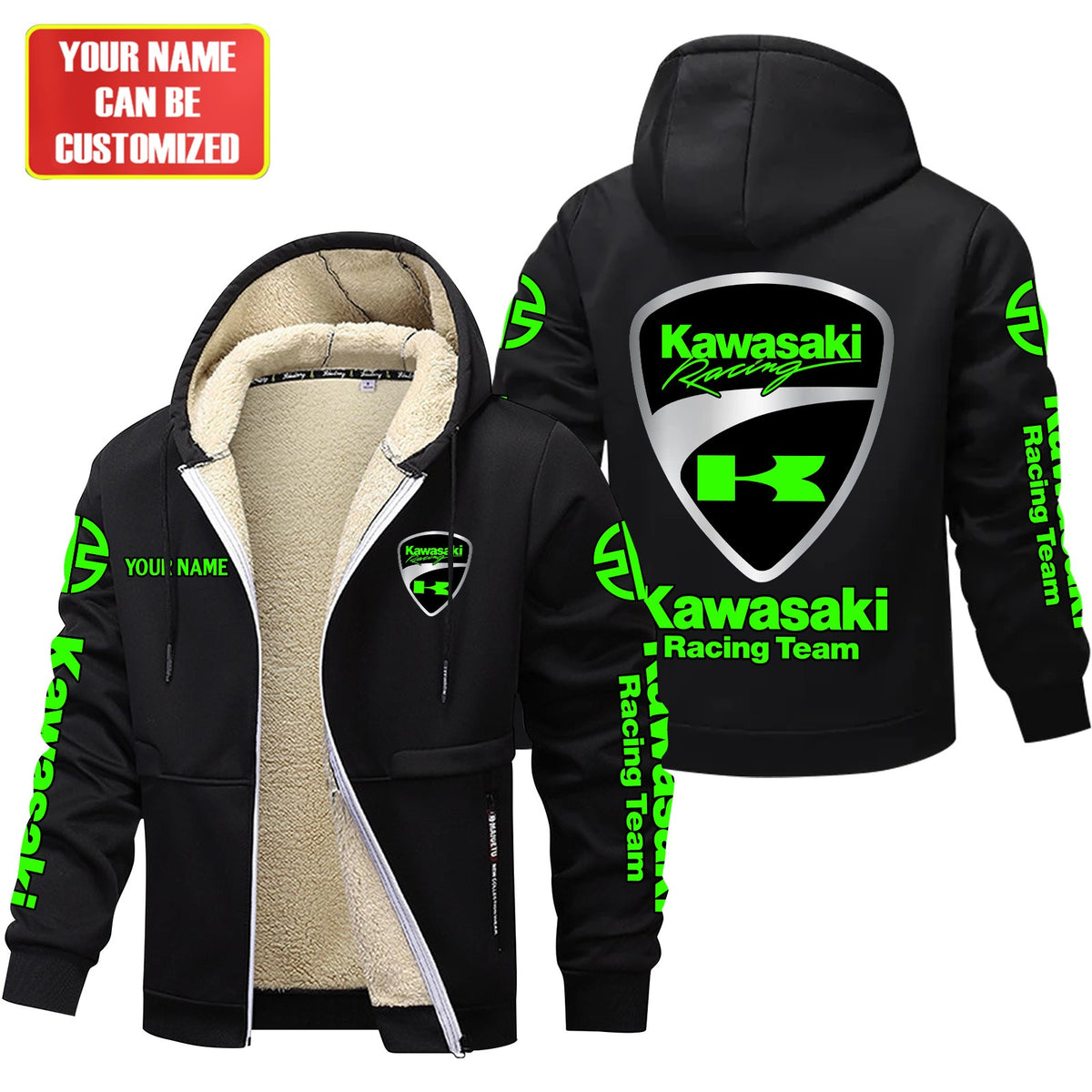 Personalized KW Racing Team Fleece 3D Unisex Hooded Jacket