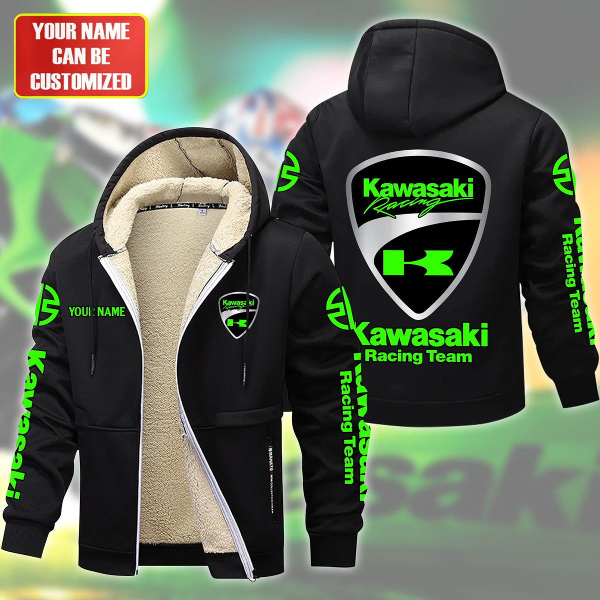 Personalized KW Racing Team Fleece 3D Unisex Hooded Jacket