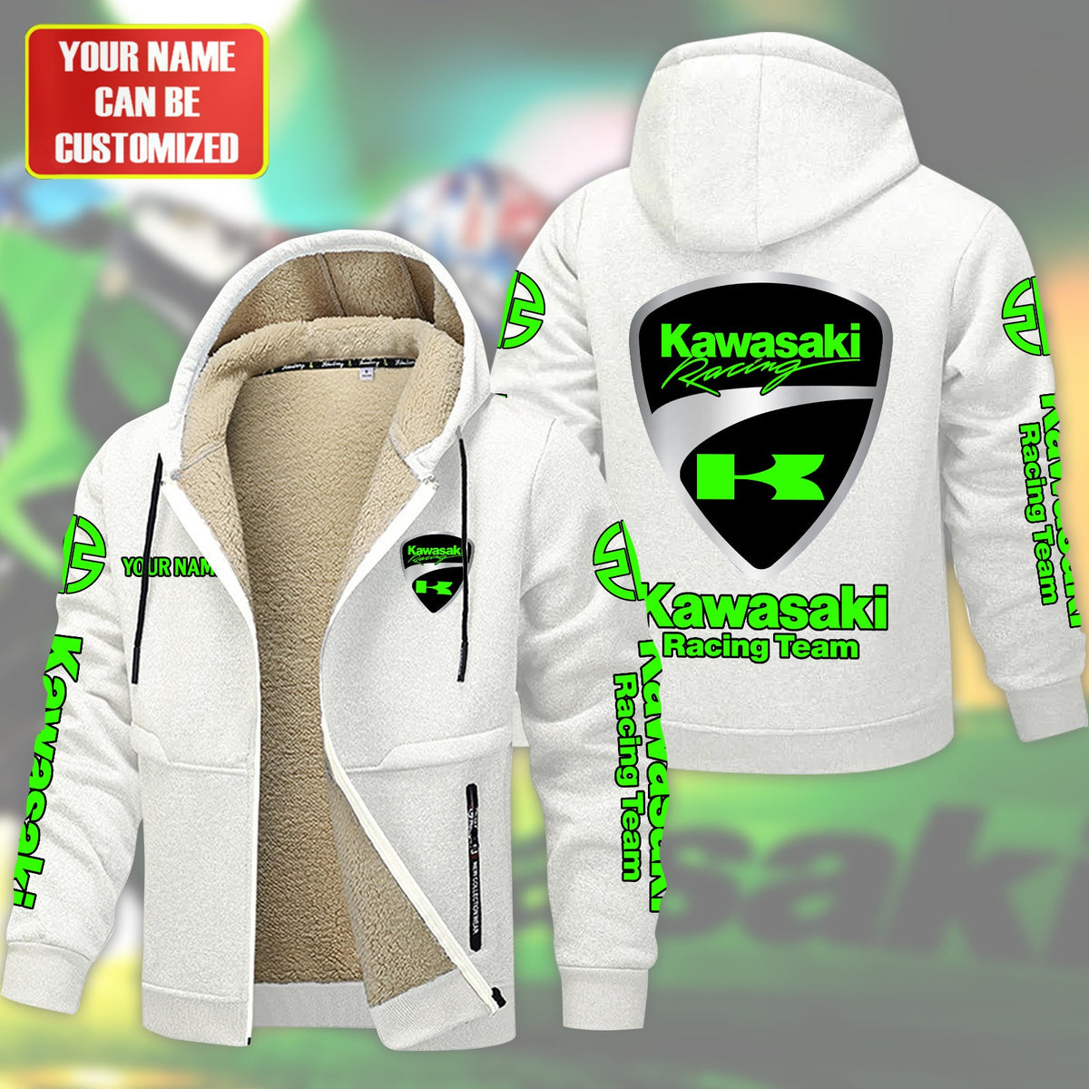 Personalized KW Racing Team Fleece 3D Unisex Hooded Jacket