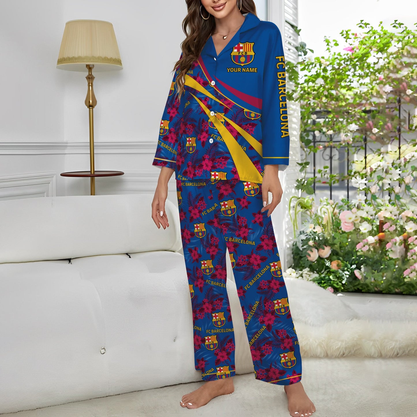 Personalized Barcelona FC Pajamas Set
